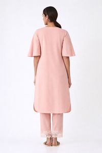 Dusty Pink Embroidered Co-Ord Set