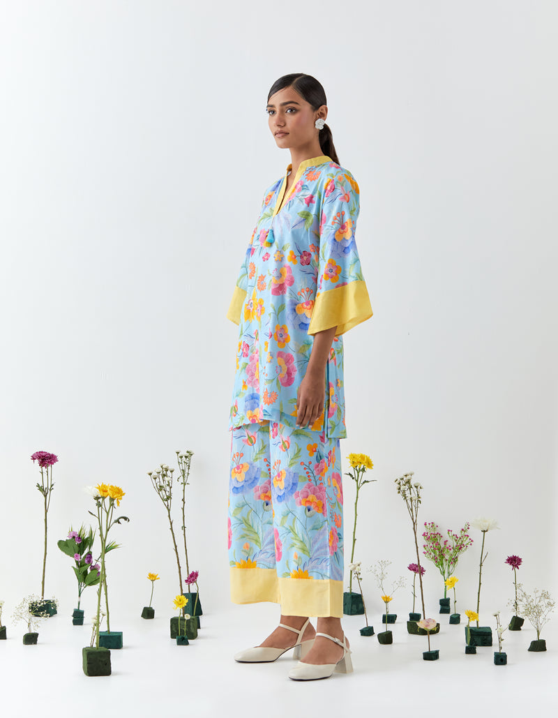 Gulrang- Blue Printed Co-Ord - Set of 2