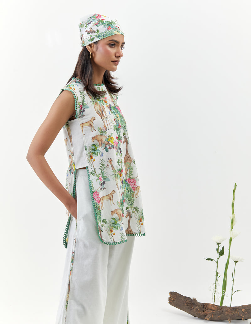 Masai - Cream Sleeveless Safari Co-Ord - Set of 2