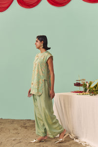 Mint Chintz Tissue Silk Co-Ord Set of 2