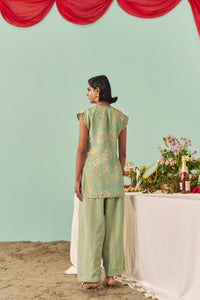 Mint Chintz Tissue Silk Co-Ord Set of 2