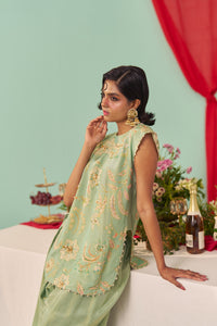 Mint Chintz Tissue Silk Co-Ord Set of 2