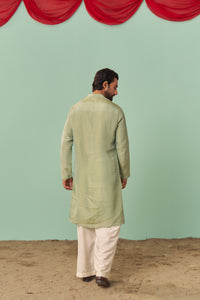 Mint Tissue Silk Solid Kurta Set