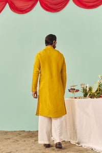 Mustard Chintz Tissue Siik Solid Kurta Set