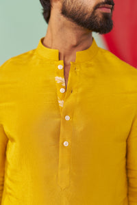 Mustard Chintz Tissue Siik Solid Kurta Set