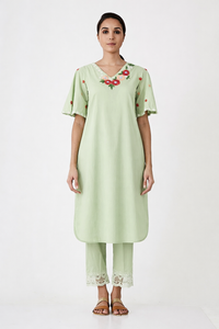 Sea Green Embroidered Co-Ord Set