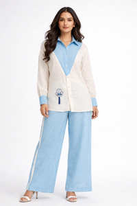 Evil Eye- Blue and Cream Co-Ord Set of 2