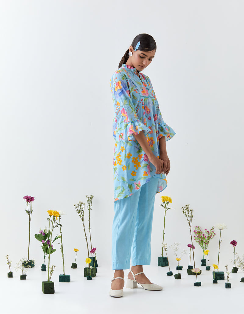 Gulrang- Blue Tunic Co-Ord - Set of 2