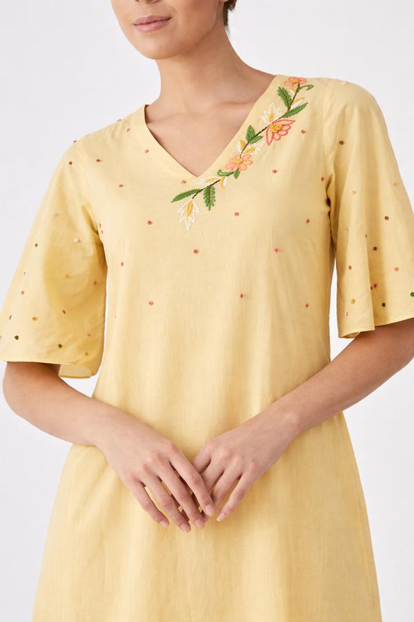 Yellow Embroidered Co-Ord Set