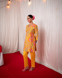 Paisley- Yellow Printed Short Kurta Set