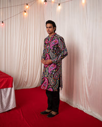 Paisley Men- Black Printed Kurta Set