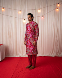 Paisley Men- Maroon Printed Kurta Set