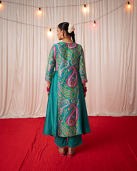 Paisley- Green Printed Side Panel Kurta Set