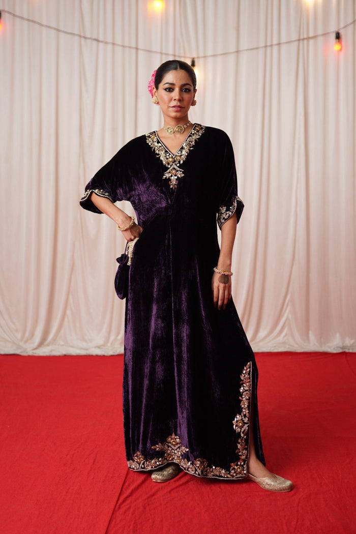 Velvet Embroidered Kaftan