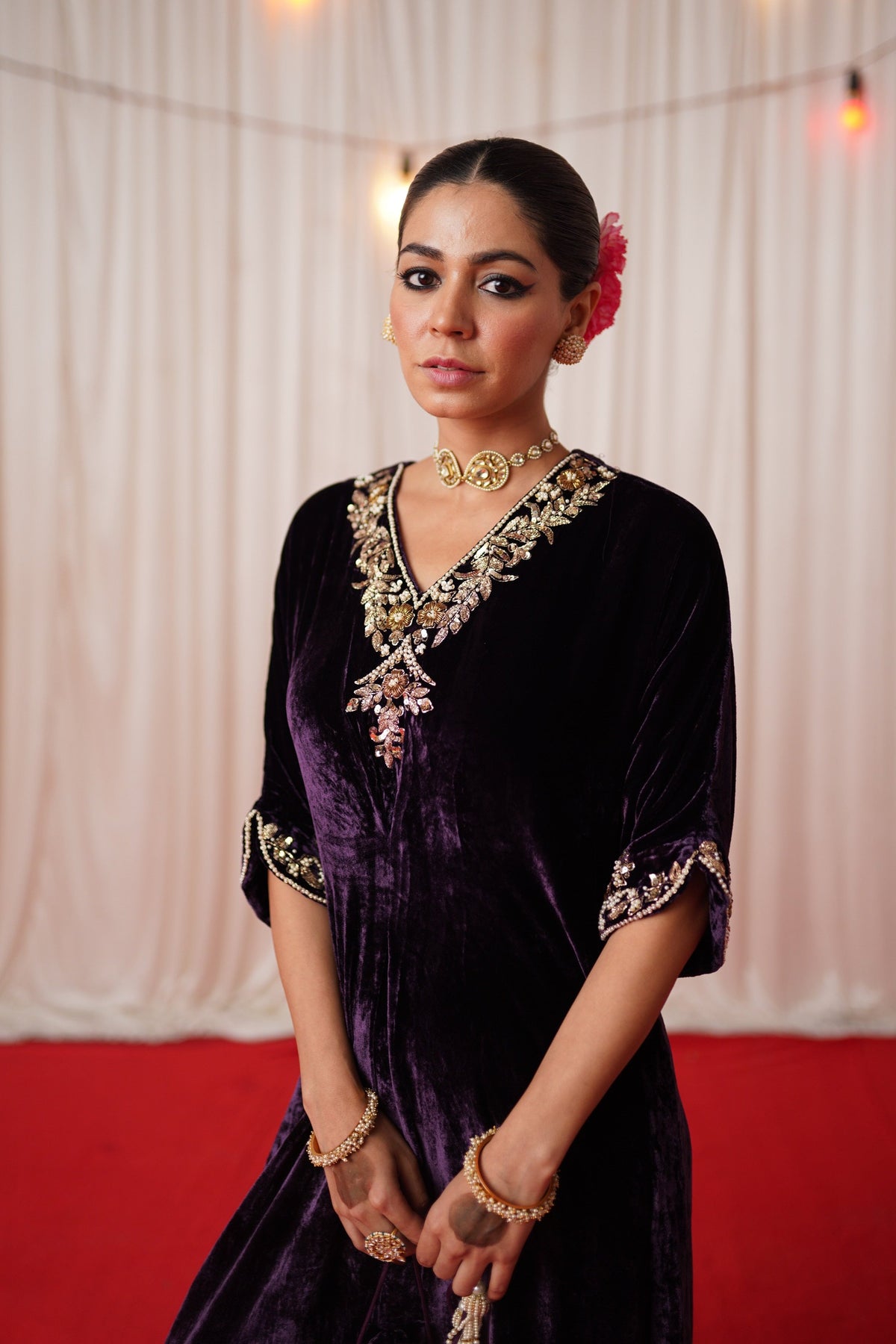 Velvet Embroidered Kaftan