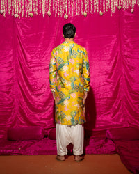 Bhādõ- Yellow Printed Kurta Set