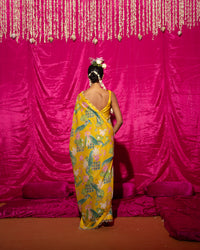 Bhādõ- Yellow Printed Saree