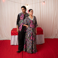 Mehfil Black Twinning Nehru Jacket & Kaftan Bundle