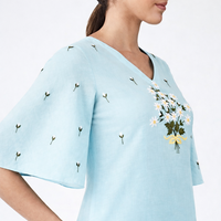 Blue Embroidered Co-ord Set