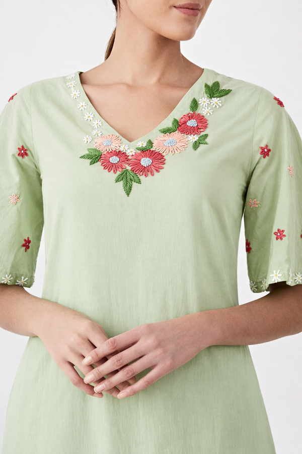 Sea Green Embroidered Co-Ord Set