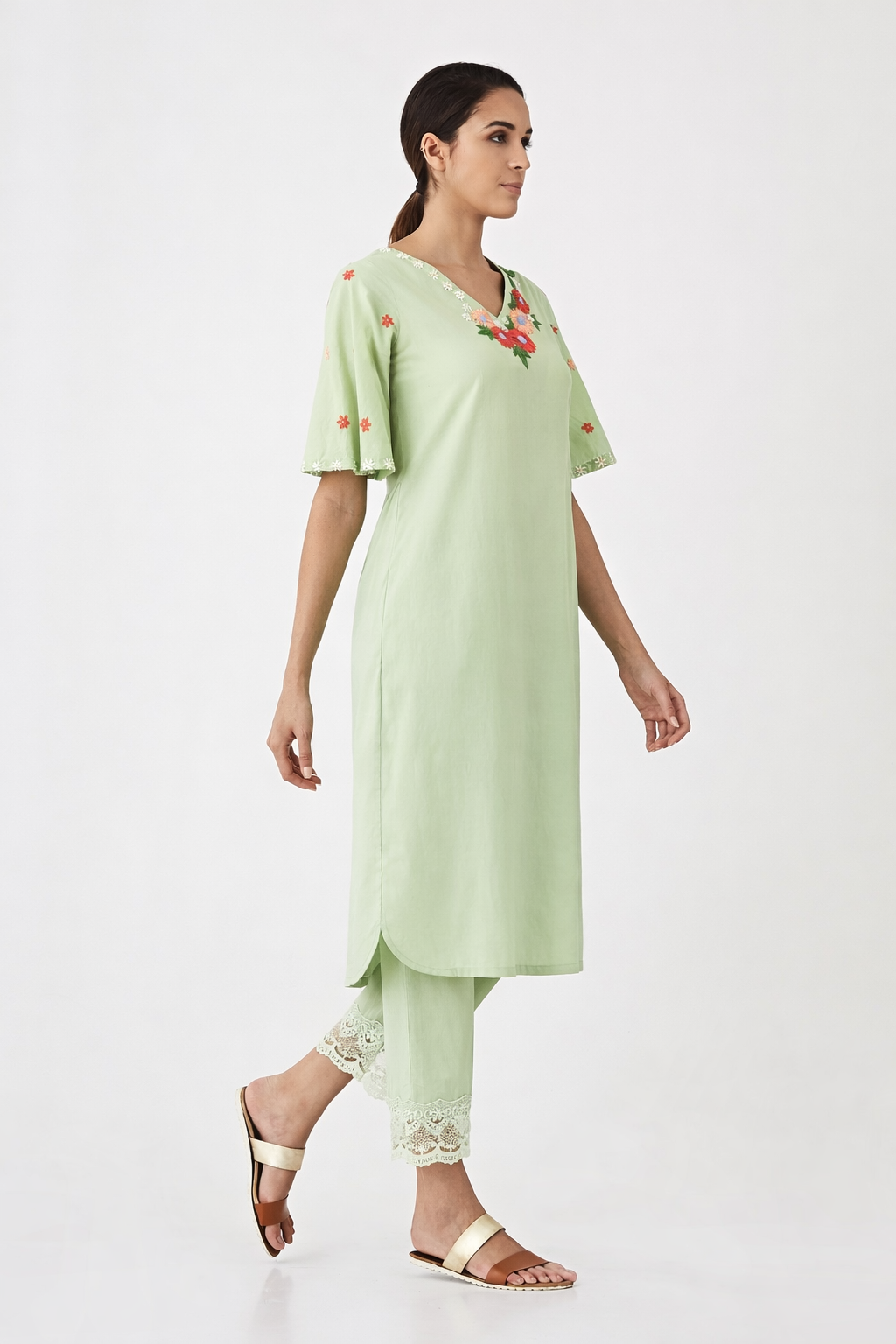 Sea Green Embroidered Co-Ord Set