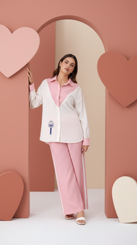 Evil Eye- Pink and Cream Co-Ord Set of 2