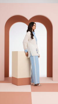 Evil Eye- Blue and Cream Co-Ord Set of 2