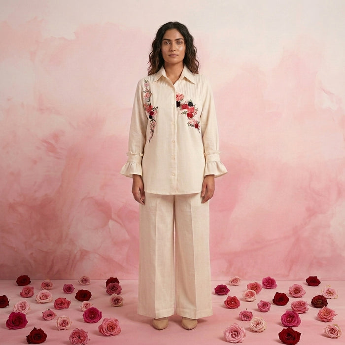 Rose - White Pintucks Co-Ord Set of 2