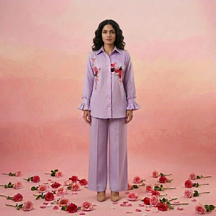 Rose - Lilac Pintucks Co-Ord Set of 2
