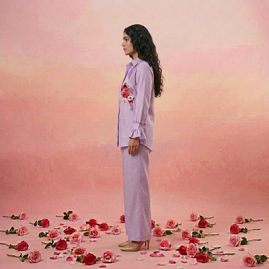 Rose - Lilac Pintucks Co-Ord Set of 2