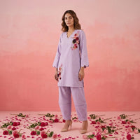 Rose - Lilac Scalloped Kurta Set of 2