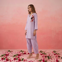 Rose - Lilac Scalloped Kurta Set of 2