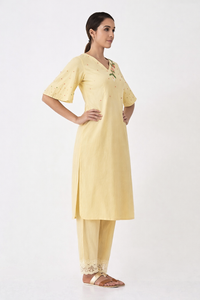 Yellow Embroidered Co-Ord Set