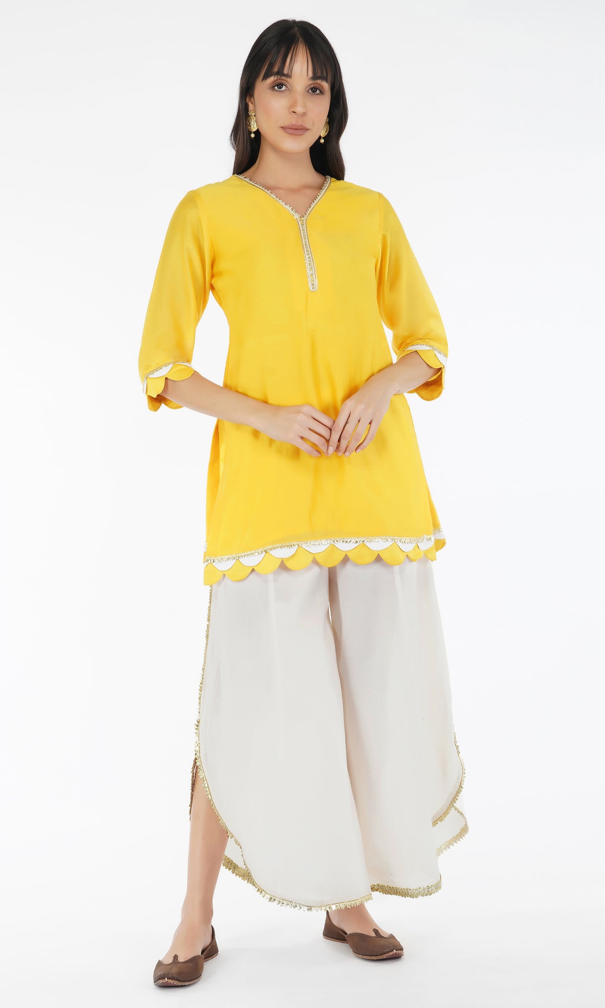 Yellow Scalloped Suit - Set of 3