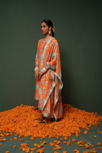 Masakali- Orange Printed Kurta  - Set of 3