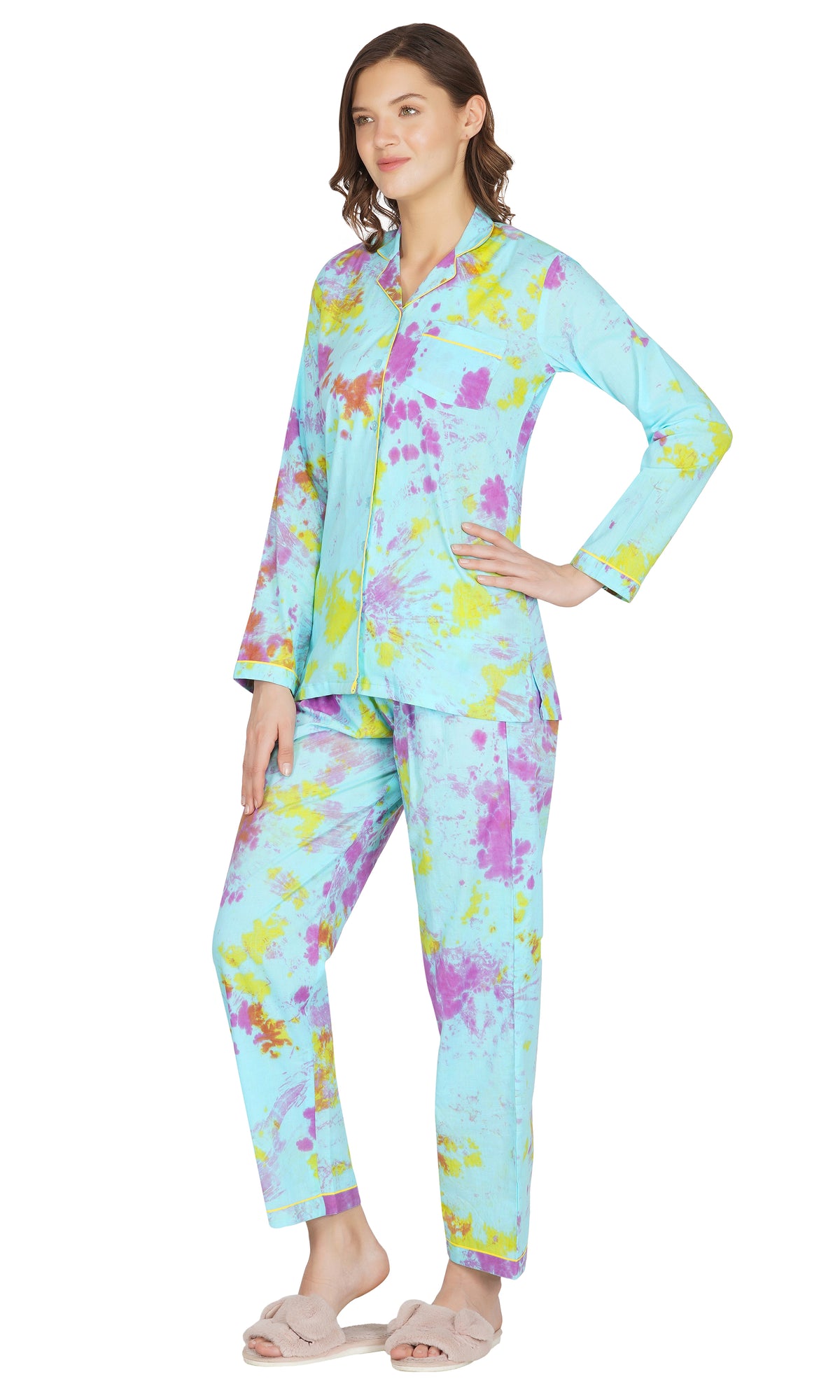 Blue Tie and Dye Night Suit -Set of 2