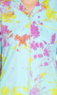Blue Tie and Dye Night Suit -Set of 2