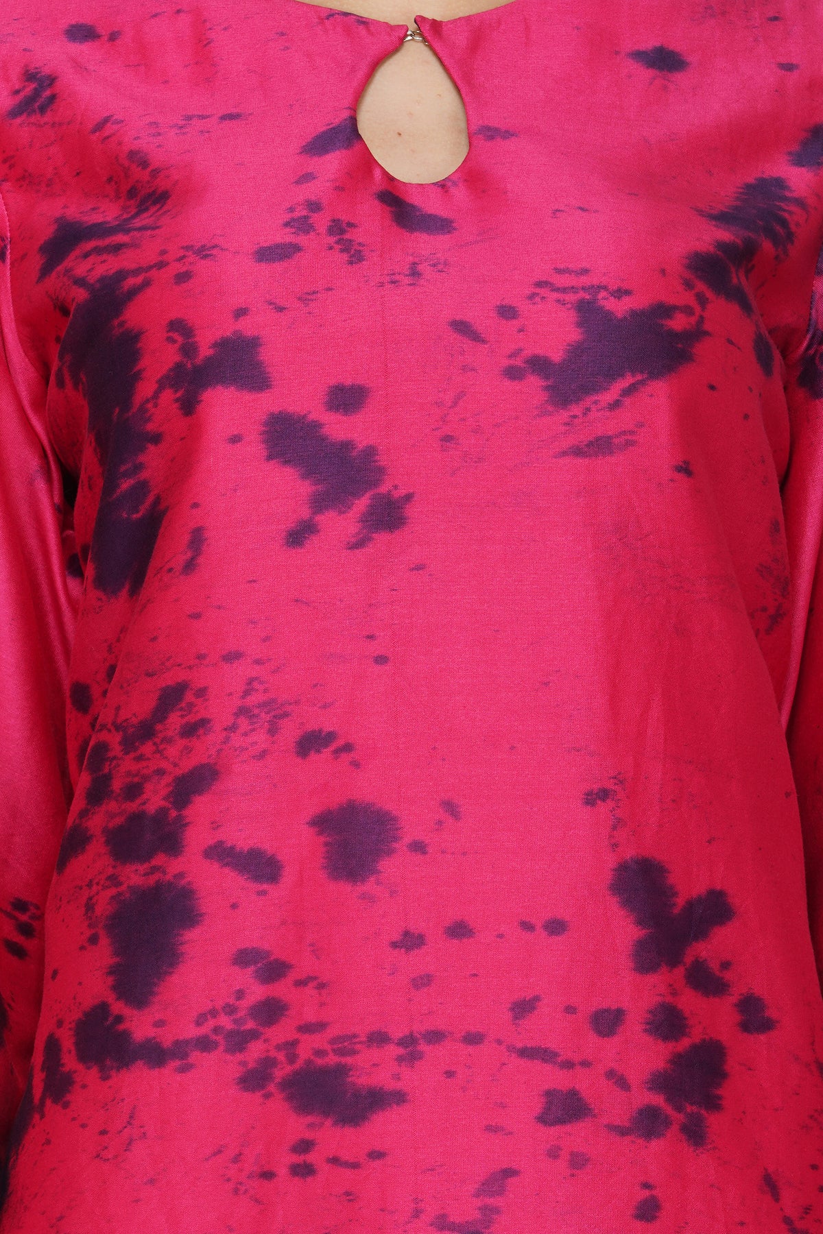 Maroon Tie and Dye Chanderi Silk Kurta