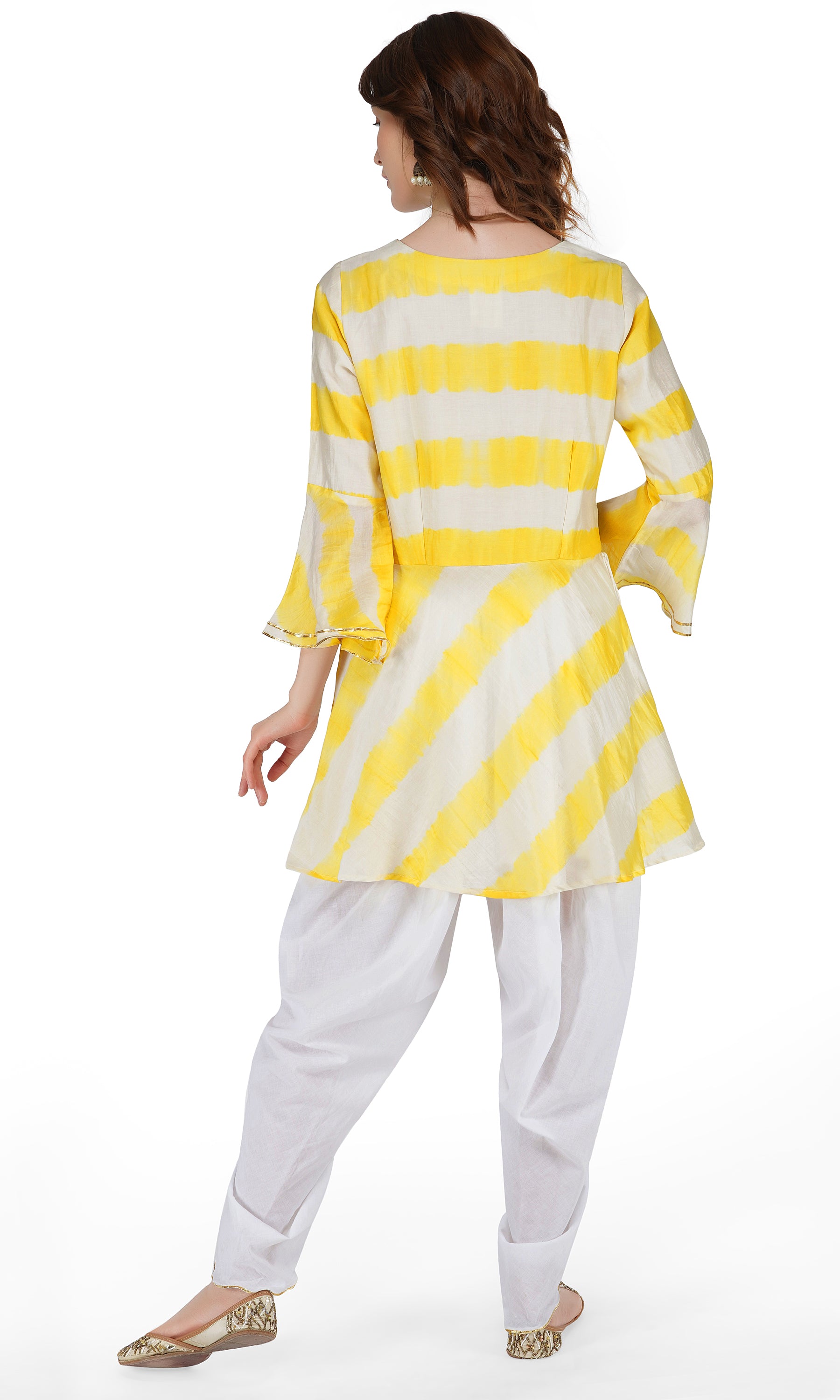 Kalki – Corn Yellow Dhoti And Crop Top Suit With Hand Embroidered Leaf  Motifs And A Matching Dupatta – Nikaza Asian Couture