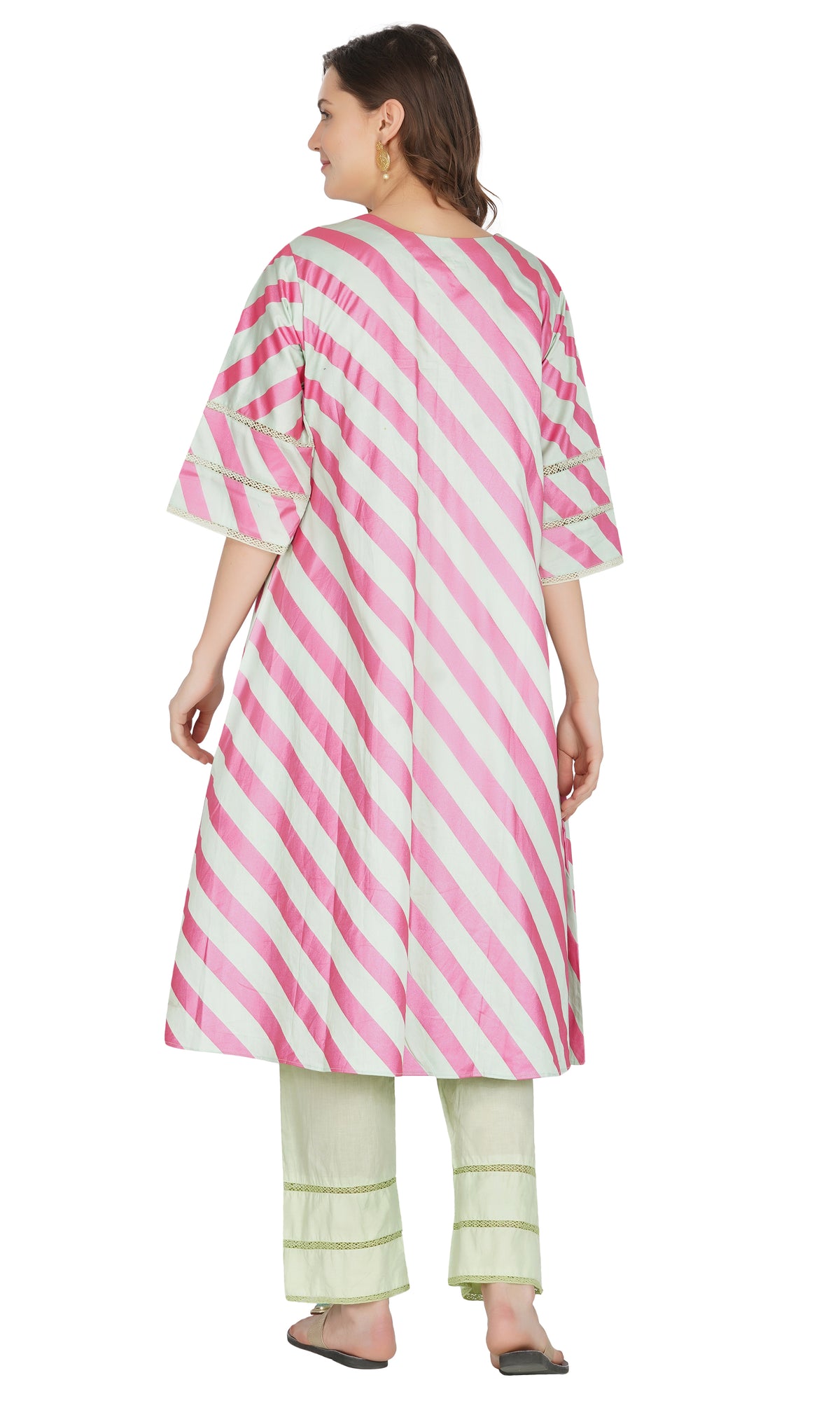 Sea Green Striped Suit- Set of 3