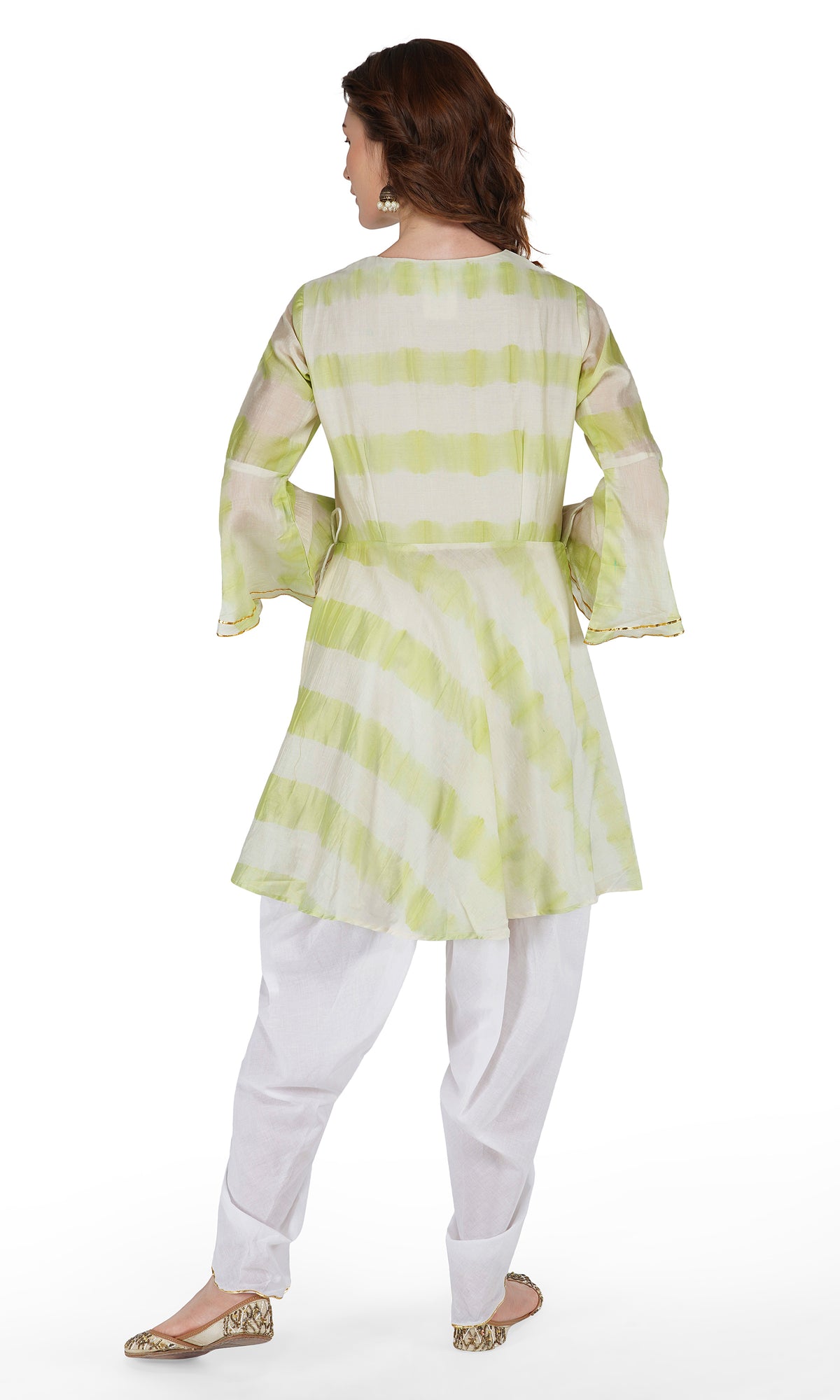 Sea Green Tie and Dye Dhoti Suit - Set of 3