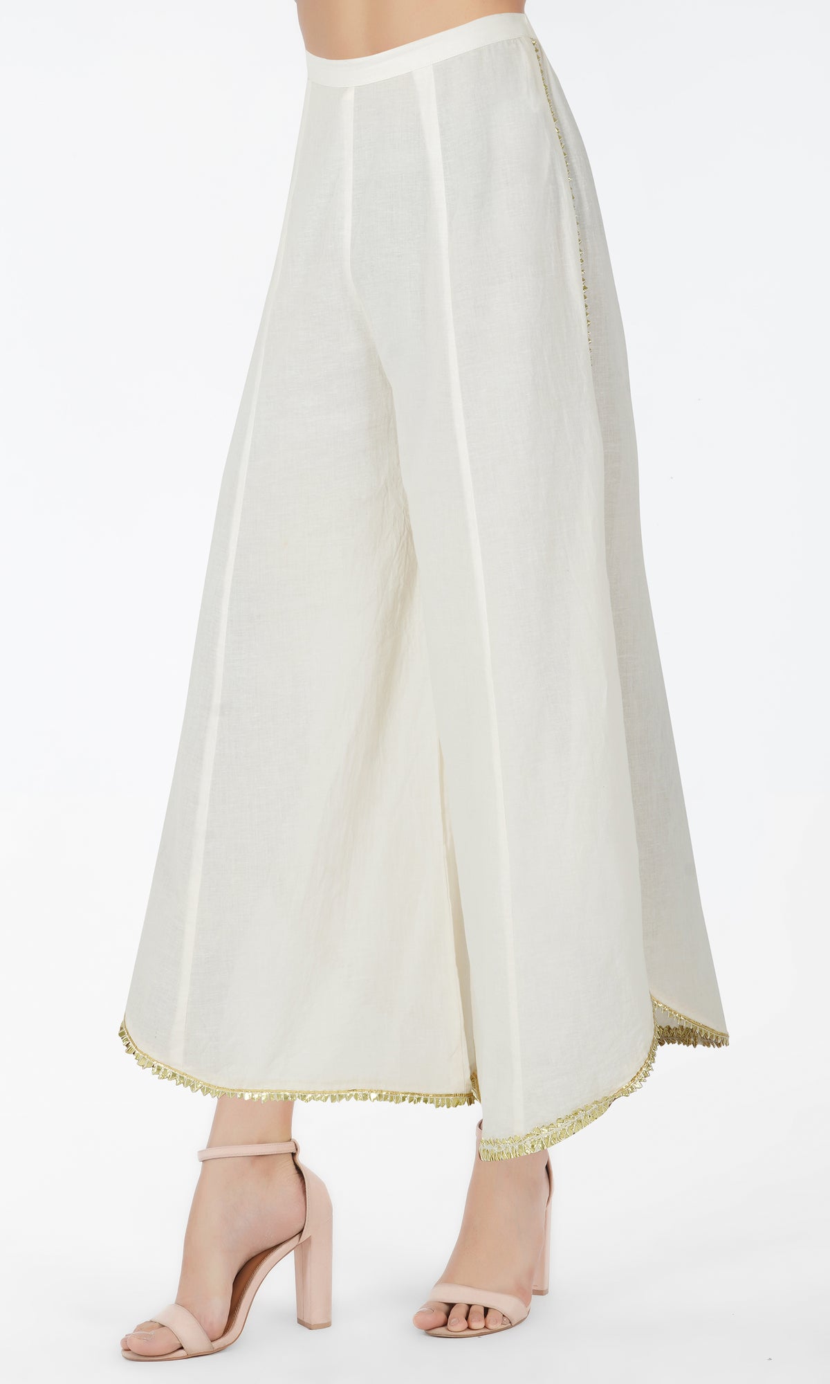 Cream Cotton Gota Palazzo