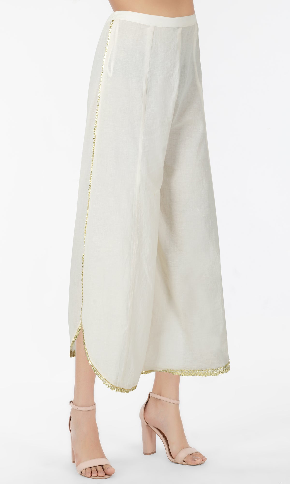 Cream Cotton Gota Palazzo
