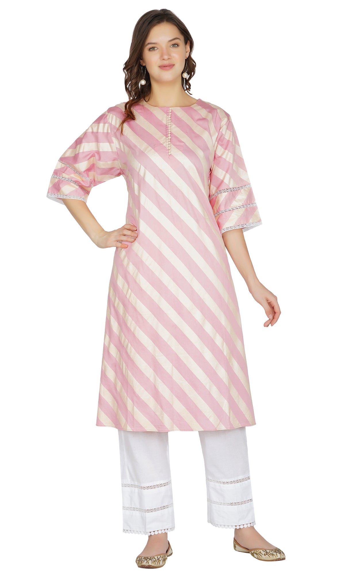 Pink Striped Suit- Set of 3