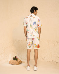 Tropical Men - White Printed Shorts