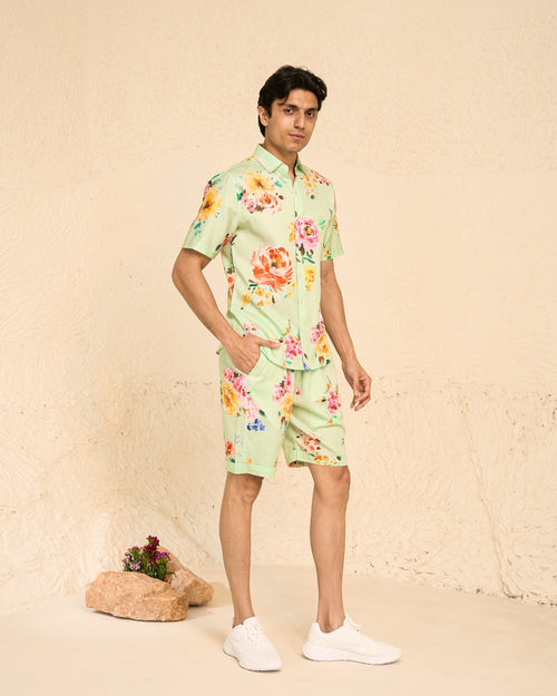 Tropical Men - Mint Printed Co-Ord - Set of 2