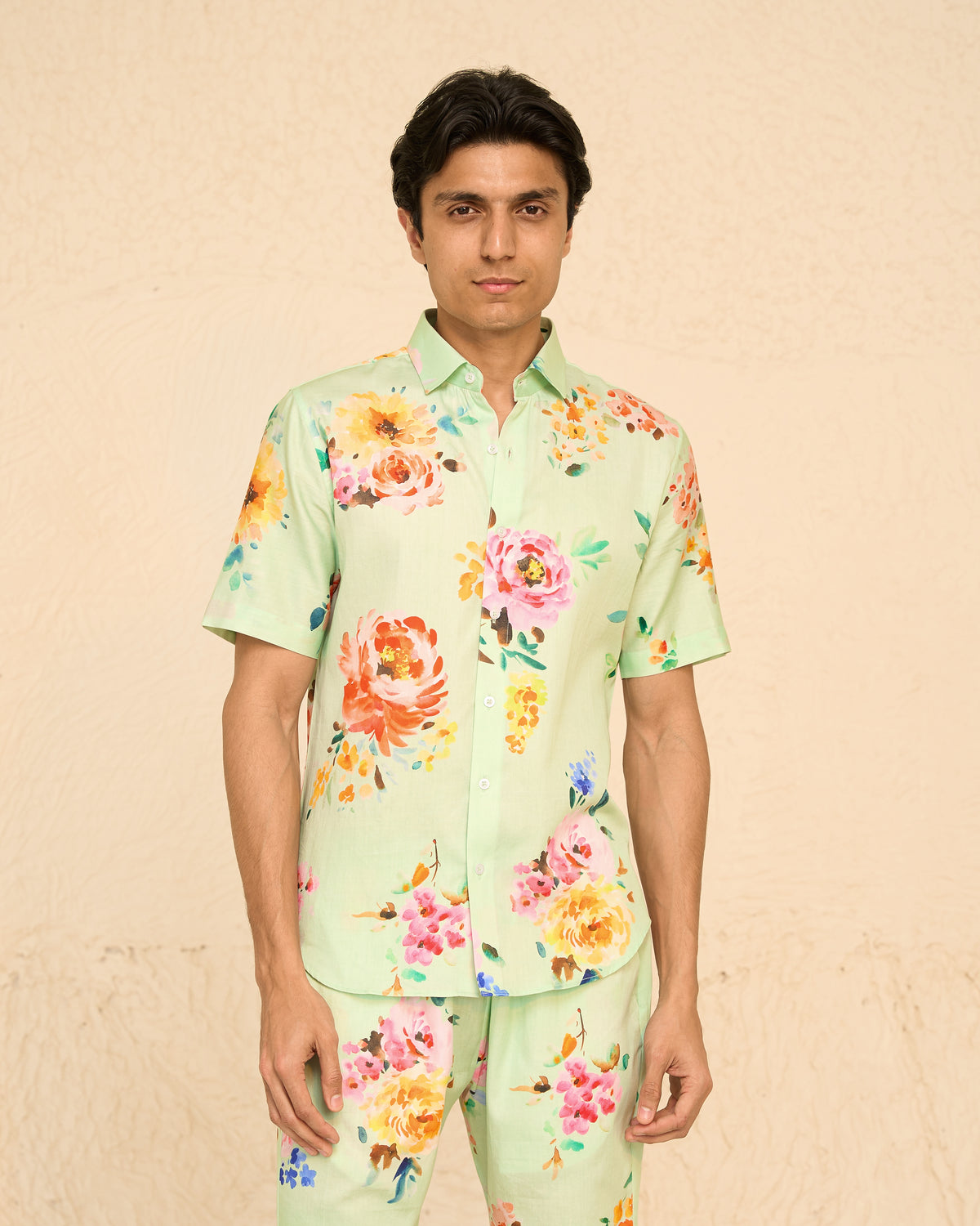 Tropical Men - Mint Printed Co-Ord - Set of 2