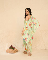 Tropical- Mint Printed Kaftan - Set of 2