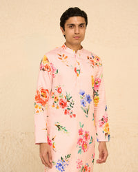 Tropical Men - Pink Printed Kurta - Set of 2