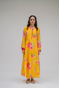 House of Misu in Baagh- Yellow Floral Printed Suit - Set of 3